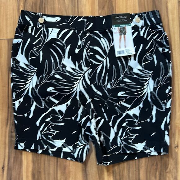 NEW Rafaella Black And White Stretch Shorts - Picture 5 of 6
